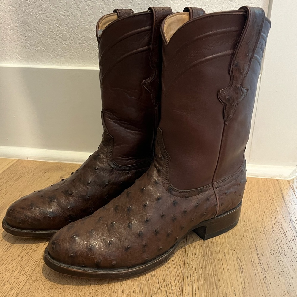 JRC & Sons FQ ostrich ropers (brown color), 8.5D